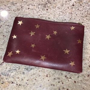 Madewell Leather Pouch Clutch- Dark Cabernet